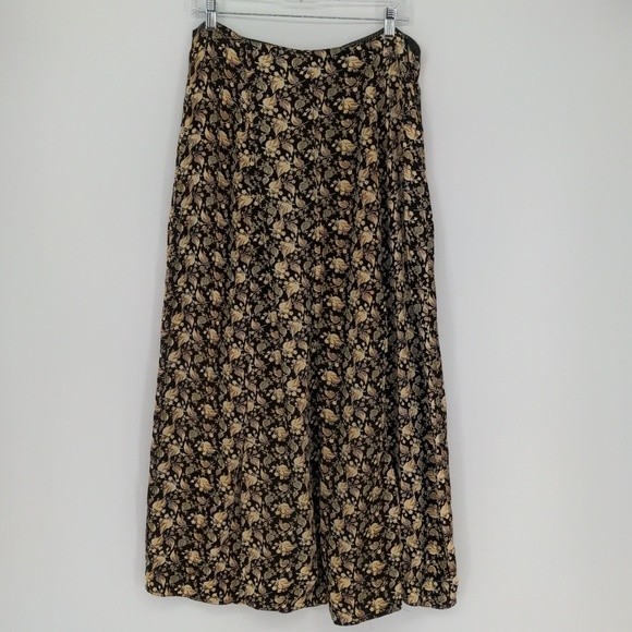 April Cornell 2 Piece Shirt Size Large Skirt Size Medium Black Floral‎ Set - Picture 8 of 15